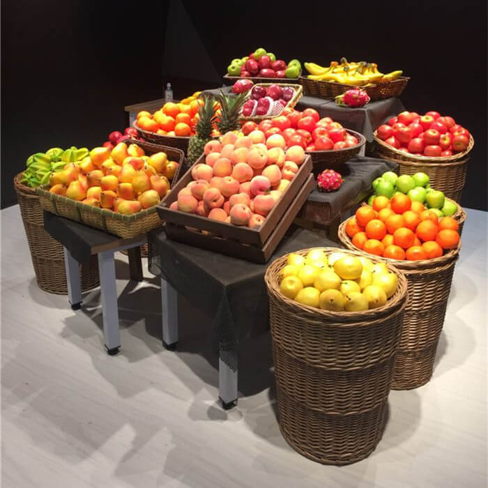 Vegetable and fruit display rackwicker basket Buy Vegetable and fruit