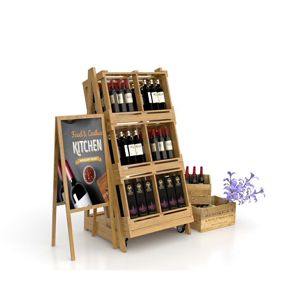 Wooden Rack for Wine Display